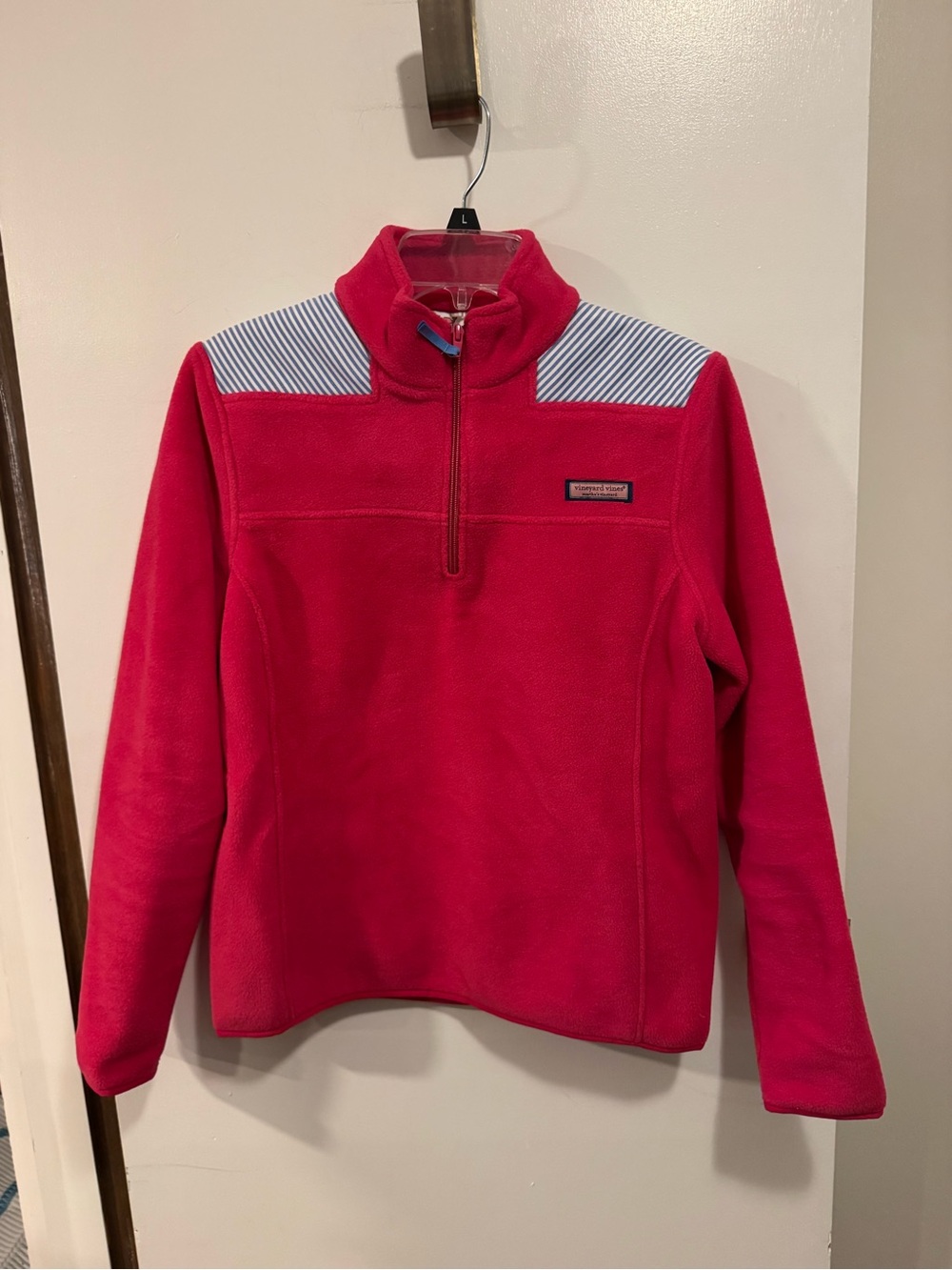 Vineyard Vines Hot Pink Fleece Quarter-Zip Pullover Size Small